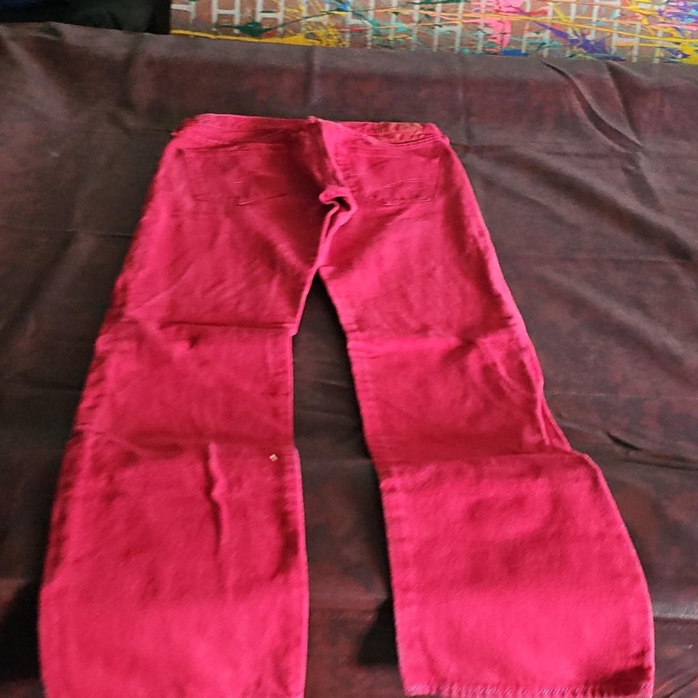 L Red Levis Jeans Sz W34 L34 - Picture 3 of 4